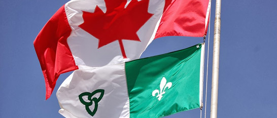 Franco-ontarien and Canadian Flags